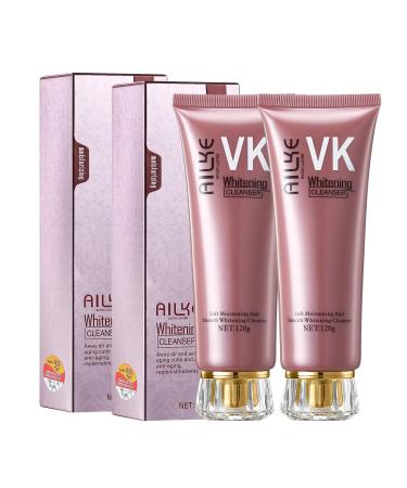AILKE BOOST LUSTER AILKE Whitening antiaging facial cleanser oil control cleans pores reduces blackheads and pimples does not dry out the skin for all skin types facial cleansing 120 ml pack of 2 2 pieces
