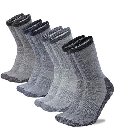 Wool Socks, RTZAT Merino Wool Hiking Outdoor Cushioned Thermal Thick Moisture Wicking Athletic Crew Socks Multicolor Large