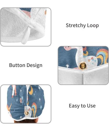 Seamless Unicorn Moon Star Hair Towel 2 Pack | Super Absorbent Quick Dry Hair Turbans for Women & Girls - Buy Online on GoSupps.com