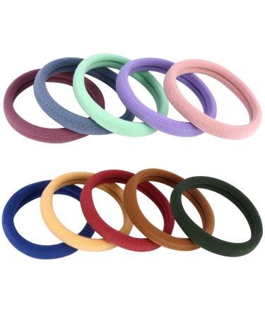 100PCS Colorful Large Hair Ties, Cotton Hair Bands Seamless Ponytail Holders for Women, Hair Elastics, 10 Colors by BAOLI Colorful (new 10 colors) - Buy Online on GoSupps.com