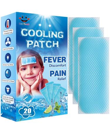 EasYeah Kid Fever Patches for Kids Fever Discomfort Instant Cooling Patch Pack of 20