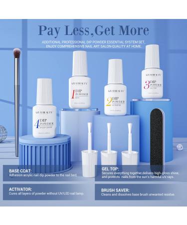 AZUREBEAUTY Blue Black Dip Powder Nail Kit Starter - 8 Colors Acrylic Dipping System with Essential Liquids for French Art Manicure - DIY Salon Quality - Buy Online on GoSupps.com