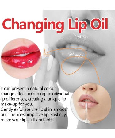 Colour Changing Lip Oil Lip Oil Lip Gloss Set Magic Color Changing Lip Oil Transparent Lip Care Hydrating Lip Oil Long Lasting Nourishing Non-sticky Fresh Texture (1pc) - Buy Online on GoSupps.com