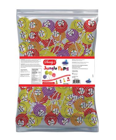 Swirly's Jungle Pops - Premium Double Layered Vegetarian Lollipops Gluten-Free Gelatin-Free Halal-Certified 1.5 KG Bulk Bag (150 pieces)