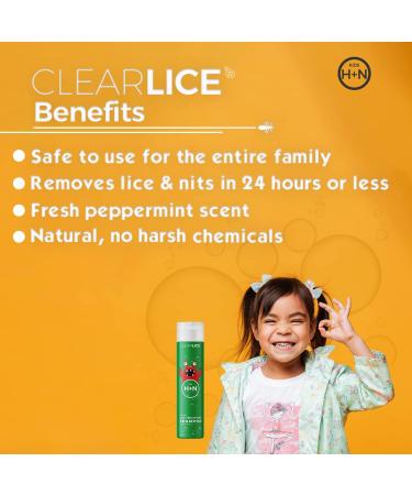 ClearLice 8 oz Hair Lice Treatment Shampoo - Natural & Effective One Day Treatment for Children & Teens - Fresh Peppermint Scent - Buy Online on GoSupps.com