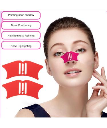 Nose Shadow Template Silicone Contour Tool for Nose Eyebrow and Makeup Tool Set with Applicator Guide for Beauty Enthusiasts (Rose Red+Red) - Buy Online on GoSupps.com