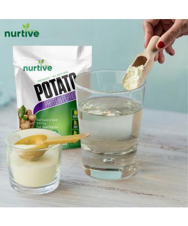 NURTIVE Potato Protein Peptide Powder - Plant-Based, Rich in Nutrients - Peptide Enriched Formula - Ideal for Shakes, Baking & Cooking - Non-GMO & Vegan Friendly - 26 Servings (16 oz / 454g) - Buy Online on GoSupps.com