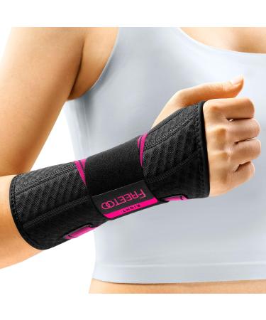 Freetoo light-pass shape wristwear with bionic carpal tunnel rail carry one-tiered wrist bandages for RSI tendonal inflammation extended wrist splint for women men L/XL (new version) Right hand (cherry red) - Buy Online on GoSupps.com