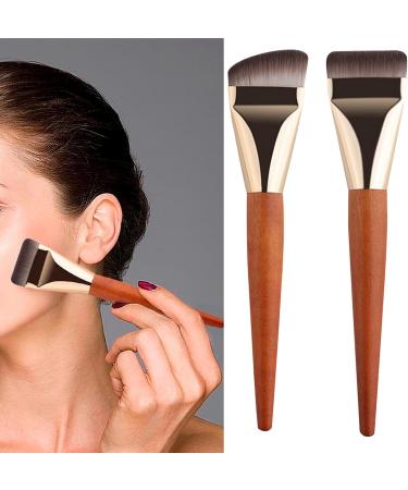2 Foundation Brushes - Flat Top Foundation Brush for Liquid Makeup | Flat Foundation Brush Liquid Foundation Brush | Flat Makeup Brush for Face Makeup Cosmetic Application - Buy Online on GoSupps.com