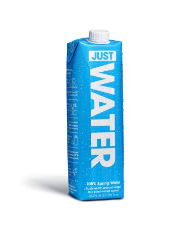 JUST Water - 100% Spring Water | Naturally Alkaline 8.0 pH | Plant-Based & BPA Free | Sustainable & Fully Recyclable Boxed Water Bottle - Eco-Friendly | 1L / 33.8 Fl Oz (Pack of 6) - Buy Online on GoSupps.com