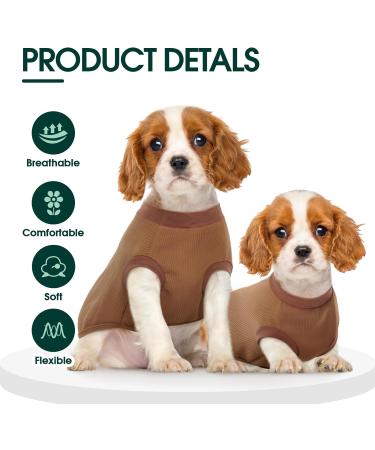 Kuoser Small Dog Sweater - Soft Pet Clothing & Thin Dog Coats for Dogs & Cats | Brown XS - Buy Online on GoSupps.com