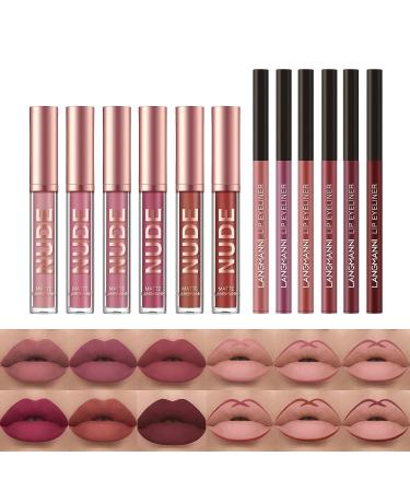Jolilab Liquid Lipstick and Lip Liner Pens Set - 6 Velvety Matte Shades | Waterproof Long-Lasting Formula | Professional Beauty Cosmetics - Buy Online on GoSupps.com