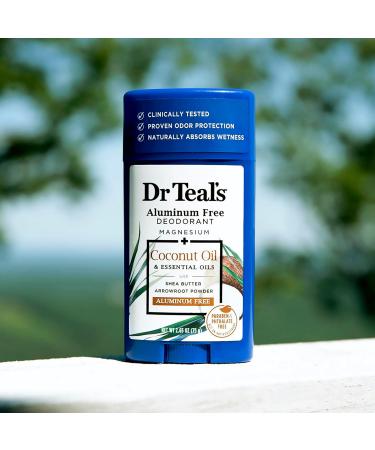 Dr Teal's Aluminum Free Deodorant Coconut Oil with Essential Oils 2.65 oz (Pack of 3) - Buy Online on GoSupps.com