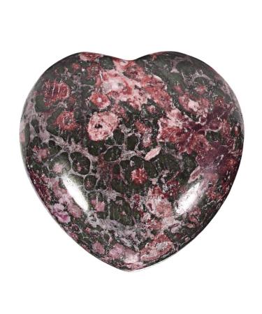 Morella gemstone heart lucky charm stone heart to take away 3 cm in velvet bag leopard jasper