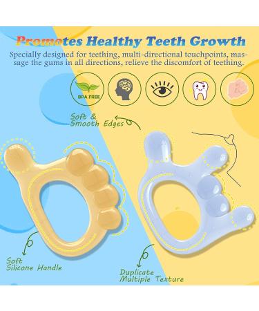 BPA-Free Silicone Baby Teething Toys - Teether Pain Relief Chew Toy for Infants & Toddlers 0-12 Months - Soothes Sore Gums for Boys & Girls - Buy Online on GoSupps.com