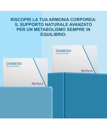  ELLECI FARMA S.R.L Diabesid Natural supplement for blood sugar control Glucose metabolism support 60 tablets of 350mg Elleci Farma - Buy Online on GoSupps.com