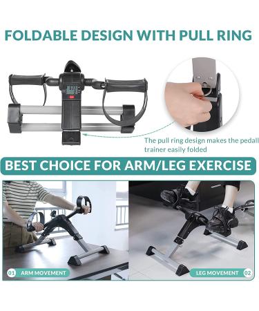 MEETWARM Pedal Exerciser with LCD Display - Portable Folding Mini Stationary Bike for Seniors - Buy Online on GoSupps.com