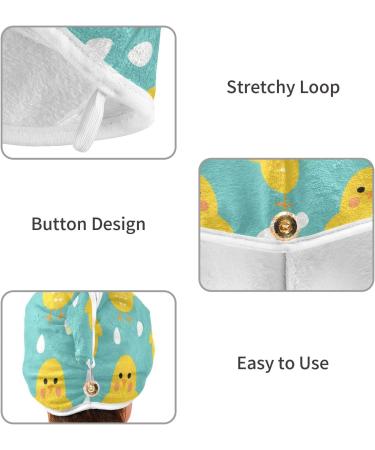 Happy Yellow Chicken Hair Towel 2 Pack | Super Absorbent Quick Dry Hair Turbans for Women & Girls | Perfect Hair Drying Solution - Buy Online on GoSupps.com