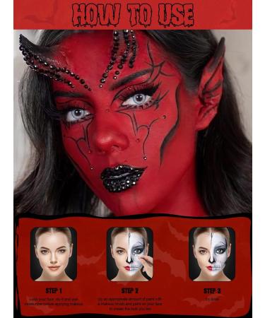 EBANKU Face Body Paint Stick - 4 Colors Oil for Sports Skeleton Joker & Mime Makeup | SFX Cosplay Costume Party Essentials - Buy Online on GoSupps.com