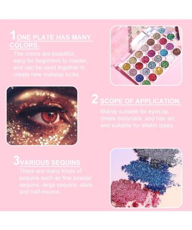 24 Colors Holographic Glitter Face Makeup Palette Long Lasting Waterproof Blendable Shimmer Glitter Eyeshadow Palette for Women Girls - Buy Online on GoSupps.com