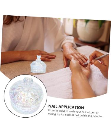 POPETPOP Para U as 1pc Nail Art Crystal Cup Nail Accessories Nail Art Pen Cleaning Cup Clear Plates Manicure Care Tools Container with Lid Nail Art Tools Dappen Dish for Nails Art Plate 8x8cm Assorted Color - Buy Online on GoSupps.com