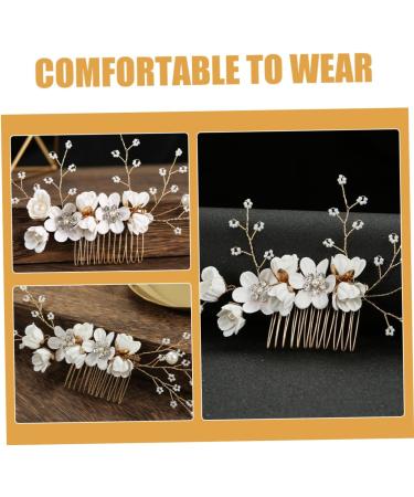 Healeved Flower Hair Comb Rhinestone Hair Accessories Hair Comb for Wedding Bride Hair Accessories Wedding Hair Comb Hair Comb for Women Accessories Fine Hair Aesthetic Hair Accessories - Buy Online on GoSupps.com