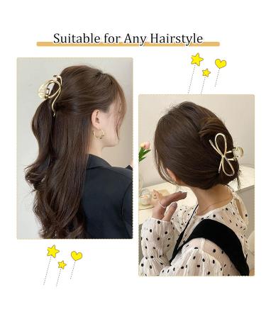 12 Pack Metal Large Hair Claw Clips - Non-Slip Gold Hair Clips for Thick, Thin, and Long Hair - Fashionable Styling Accessories for Women and Girls - Buy Online on GoSupps.com