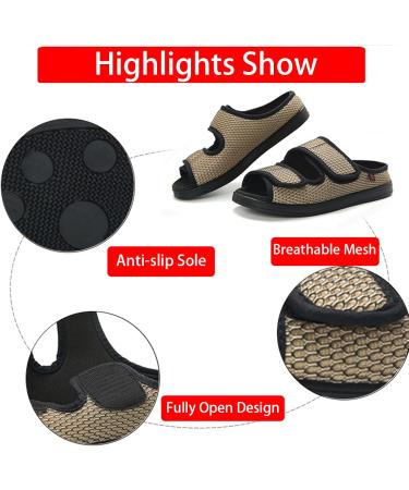 Men's Diabetic Shoes - Extra Wide Width Slippers & Walking Shoes with Adjustable Closure Arch Support for Swollen Feet & Plantar Fasciitis - Size 10 - Black - Buy Online on GoSupps.com