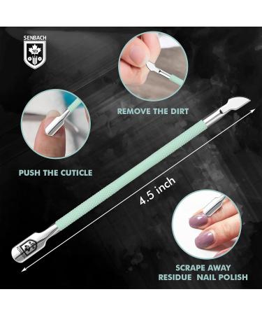 SENBACH Cuticle Trimmer with Cuticle Pusher Cuticle Remover Cuticle Nipper Professional Stainless Steel Cuticle Cutter Clipper Durable Pedicure Manicure Tools for Fingernails and Toenails (Green) Green (Pack of 2) - Buy Online on GoSupps.com