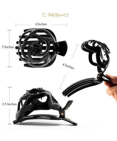 RC ROCHE 6 Pieces Octopus Bun Hair Clips - Firm Hold Non-Slip Claws for Thick Hair - Large Black Hair Accessories for Women - Buy Online on GoSupps.com
