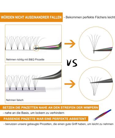 5D-0.10D-10mm Pre Made Fan Eyelash Extensions - Short Stem Russian Volume Lashes by B&Q LASH - Buy Online on GoSupps.com