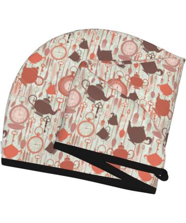 Tea Theme Microfiber Hair Towel - Ultra-Soft Super Absorbent Hair Wrap for Women | Quick Dry Coral Velvet Cap for Long Curly & Thick Hair - Buy Online on GoSupps.com