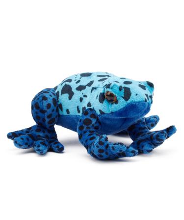 Zappi Co 100% Recycled Plush Poison Dart Frog Blue Toy (15cm Width) Stuffed Soft Cuddly Eco Friendly animals Collection For New Born Child First kid