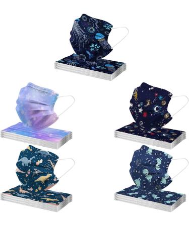 SDFRK 50 Pack Kids Disposable Masks - Colorful 3-Layer Mouth Protection with Tie-Dye Print | Child-Safe Fabric Masks for International Shipping - Buy Online on GoSupps.com