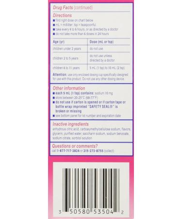 Children's Benadryl Antihistamine Allergy Relief Liquid - Dye-Free, Bubble Gum Flavored - 4 Oz - Buy Online on GoSupps.com