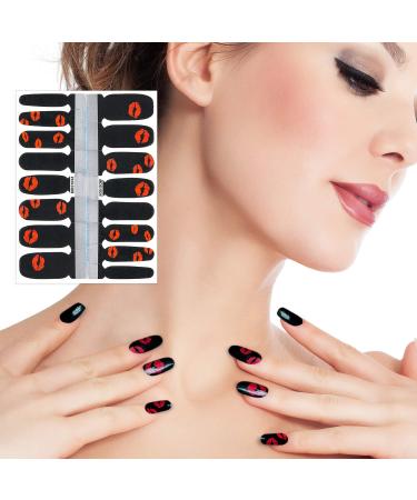 Colorful Nail Wraps Stickers - 14 Sheets Nail Design Adhesive Strips with Nail File (Leopard, Heart, Stripe, Beard Pattern) - Buy Online on GoSupps.com