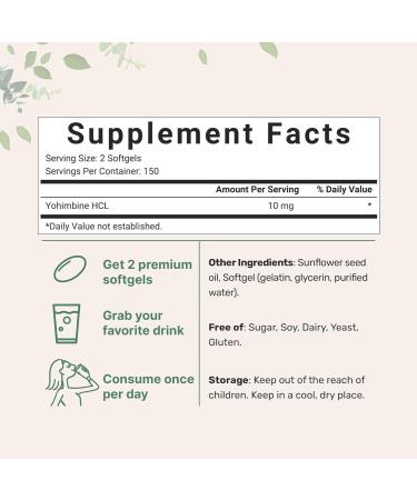 Double Strength Yohimbine 10mg, 300 Softgels with Sunflower Seed Oil | Energy Support for Men and Women | African Raw Formula - Buy Online on GoSupps.com