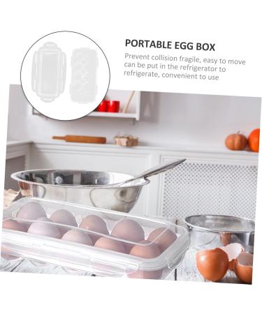 Healeved 2pcs Box Plastic Pallets Containers with Lids Portable Egg Case Mustard With Cover Egg Tray Whitex2pcs 27.5x13cmx2pcs - Buy Online on GoSupps.com