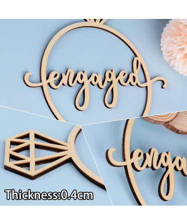 Engagement Cake Topper Wooden Rustic Engaged Cake Topper Engagement Party Decorations - Buy Online on GoSupps.com