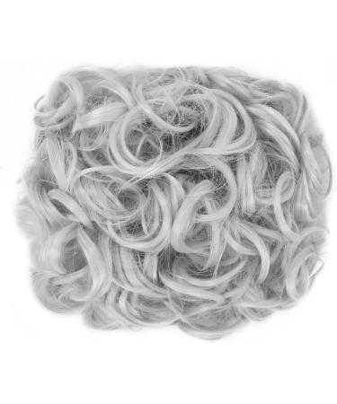 Silver Grey Yamel Chignon Hairpiece: Curly Bun Scrunchie Extensions for Women - Buy Online on GoSupps.com