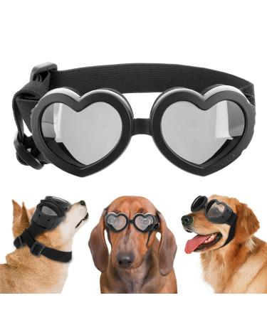 Cobee Puppy Sunglasses, Cute Dog Goggles Adjustable Strap Pet Glasses Small Dog Sunglasses Pet Dog Heart Shaped Anti-Fog Sunglasses Waterproof Windproof UV Protective Glasses for Dogs and Cats