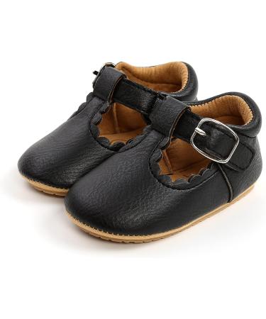Baby Girls PU Leather Mary Jane Anti-Slip Shoes | Infant Baby Shoes 6-12 Months | Black - Buy Online on GoSupps.com
