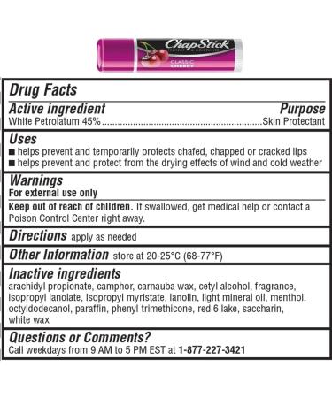 Chapstick Lip Balm Original Cherry Strawberry Flavour Lip Care stick SPF10 - Buy Online on GoSupps.com