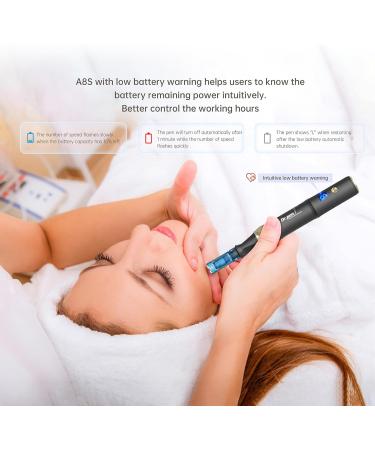 Dr.pen A8S Wireless Microneedling Pen | Adjustable 0-0.25mm | LED Display Screen | 2 Replacement Cartridges (18pin) | Black | A8S-UK - Buy Online on GoSupps.com