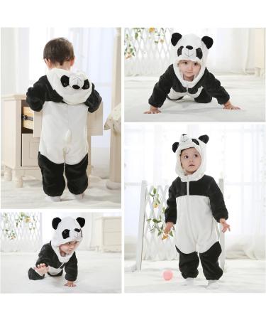 Doladola Baby Boy's Girl's Panda Hooded Romper Jumpsuit 6-12 Months | Autumn Winter Outfit - Buy Online on GoSupps.com
