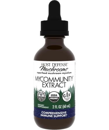 Host Defense, MyCommunity Extract, Advanced Immune Support, Mushroom Supplement with Lion’s Mane and Reishi, Plain, 2 fl oz