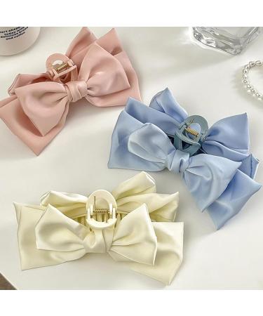 XHLIZHU Bow Hair Claw Clip Big Black Bowknot Hair Clips for Long Thick for Women Girls (White) - Buy Online on GoSupps.com