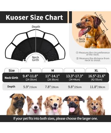 Kuoser Dog Cone Collar - Soft Adjustable Leak Protection for Post-Op Comfort - Breathable & Stylish - XL Black - Buy Online on GoSupps.com
