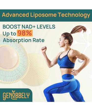 GENOBBELY 800mg Liposomal NAD+ & NR Supplement - Trans-Resveratrol - DNA Repair, Anti-Aging, Brain Health - 120-Day Supply - 2 Pack - Buy Online on GoSupps.com