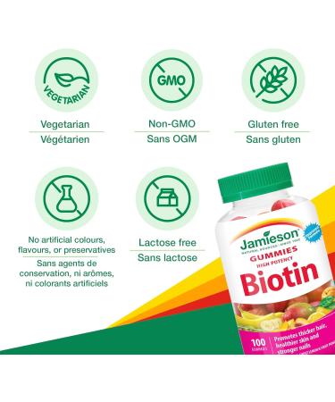 Jamieson High Potency Biotin Gummies 100 Count - Buy Online on GoSupps.com